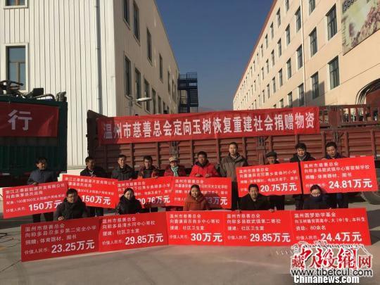 浙江温州慈善会向青海玉树恢复重建捐赠物资发放